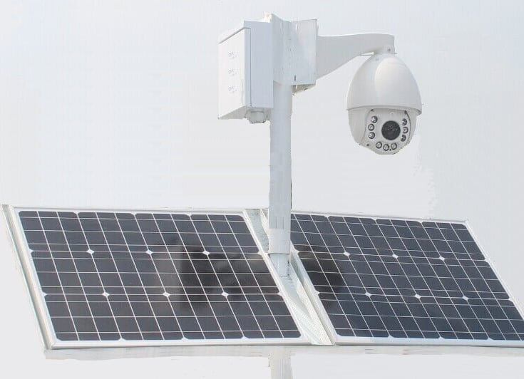 Remote solar-powered CCTV monitoring system