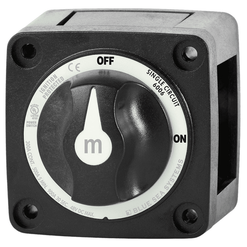 Blue Sea m-Series Mini On-Off Battery Switch with Knob - Black