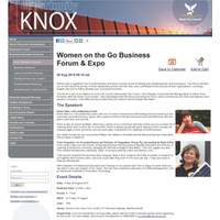 Invitation to speak at Women on the Go Business Forum and Expo