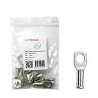10 pack of 16mm squared tinned copper lugs with M10 stud hole in retail packaging
