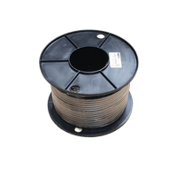 100m roll of 6B&S black single core automotive cable on a black plastic reel