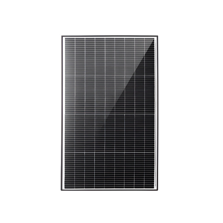 Front view of 100W fixed solar panel with black anodized aluminium frame