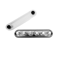 Exotronic 150A busbar with six M6 studs and detached clear protective cover