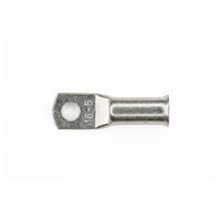 Top-down technical view of a 16mm2 M5 bellmouth copper cable lug