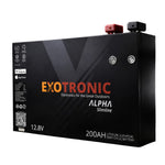 Exotronic 12V 200Ah Alpha Slimline Smart Bluetooth Lithium Battery
