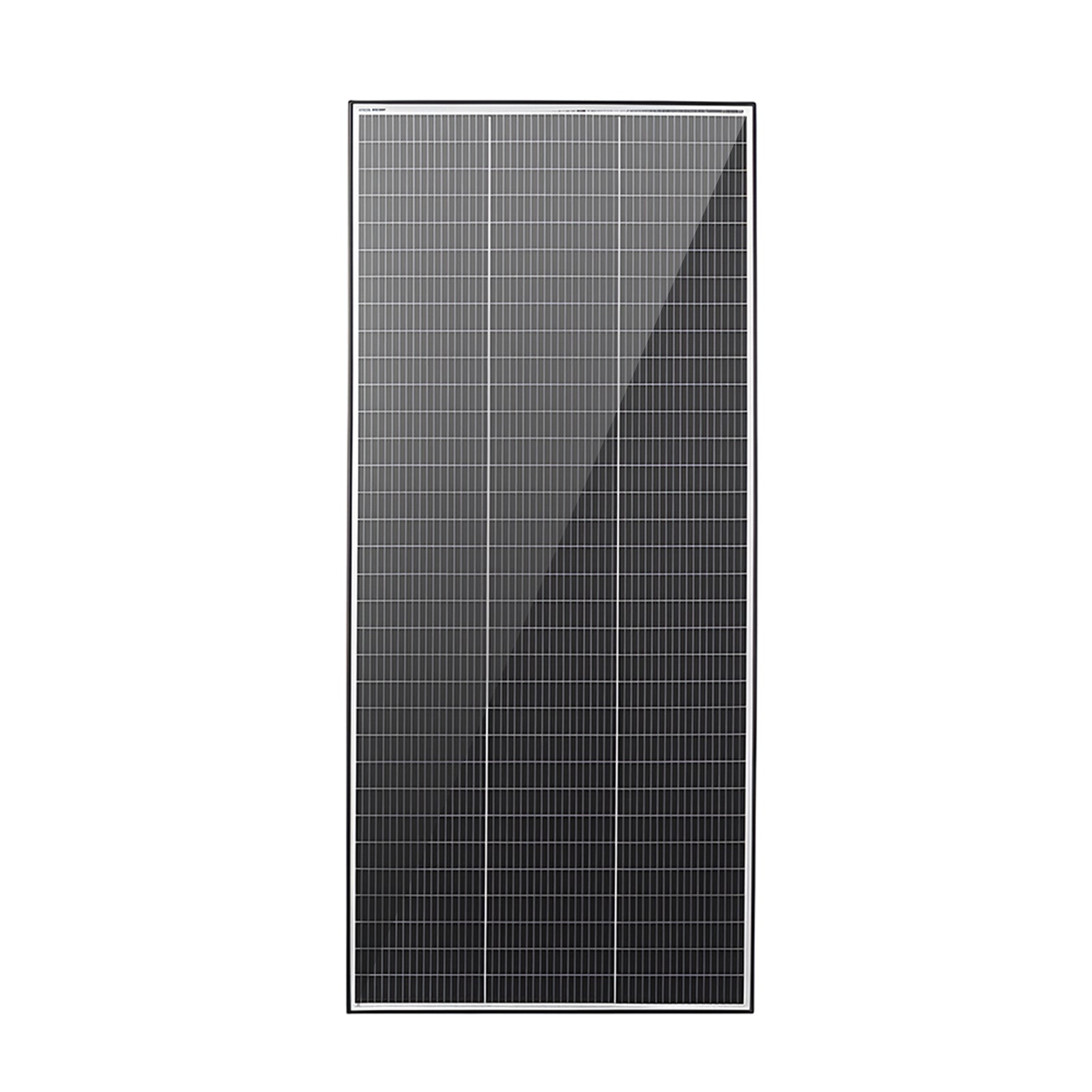 Front view of the 220W fixed solar panel showing the cell layout