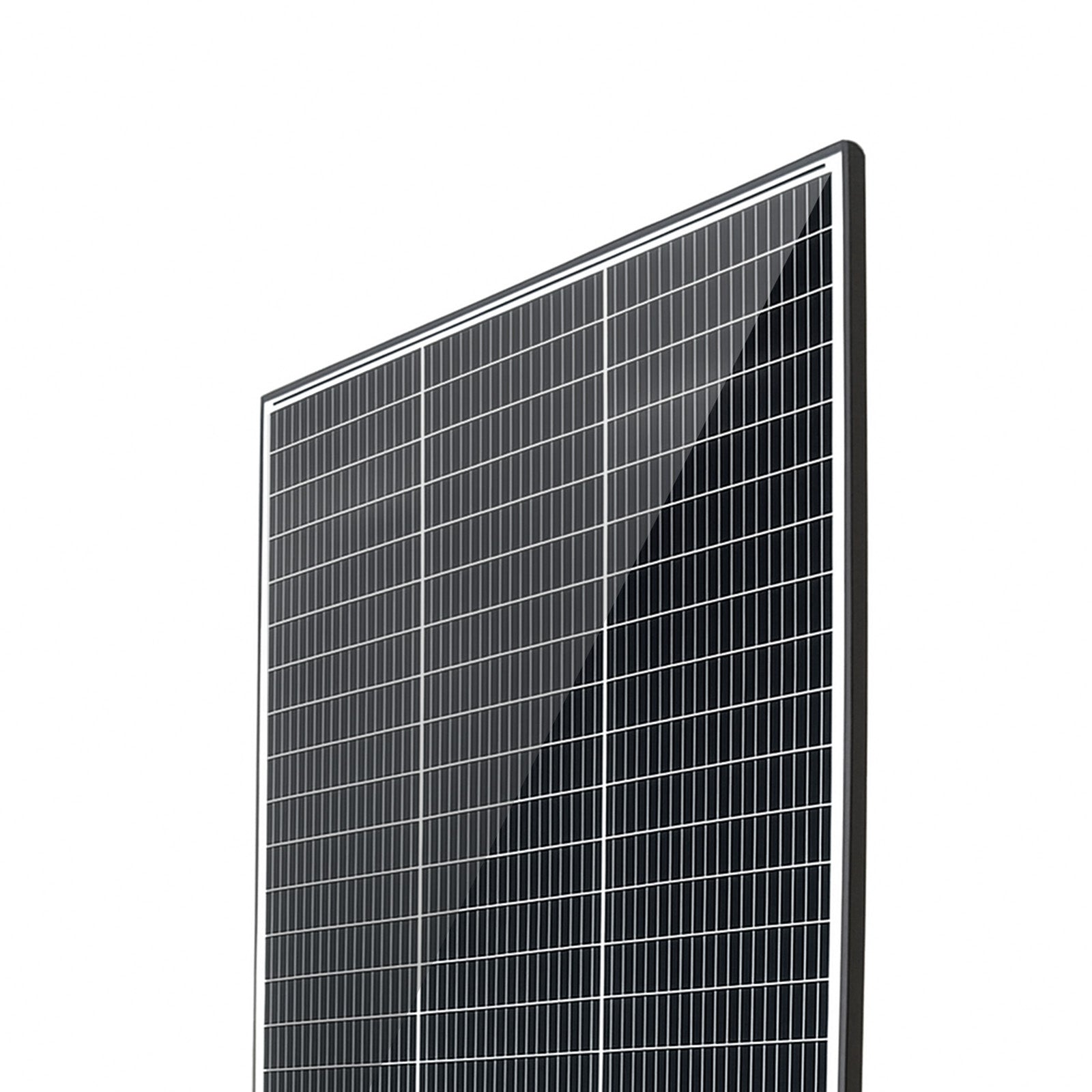 Close-up angled view of the solar panel surface and frame edge