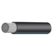 Cutaway view of 2 B&S 32mm² black marine cable showing stranded tinned copper conductor
