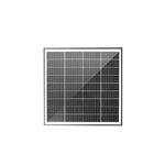 Front view of square 30W monocrystalline solar panel with black frame