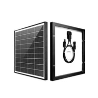 Composite view showing front and back of 30W solar panel
