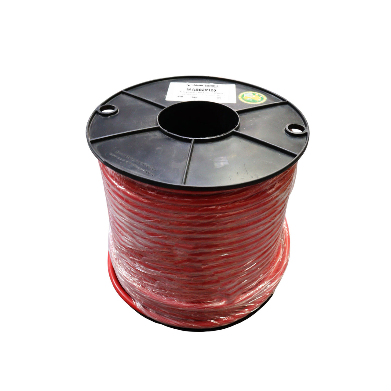 100m spool of red 32mm squared 2 B&S single core automotive battery cable