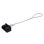 Black 50A connector dust cover with flexible steel lanyard loop