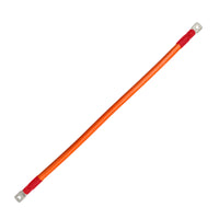 600mm orange battery cable with red heat shrink and M8 tinned copper lugs