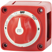 Blue Sea 300A Red Mini m-Series 3 Position (OFF/1/2) Battery Selector Switch