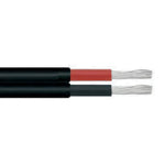 Twin 6mm² solar cable with red and black insulated cores and exposed stranded conductors