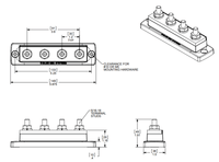 Blue Sea Busbar 250A 4P/Terminals - 5/16 3
