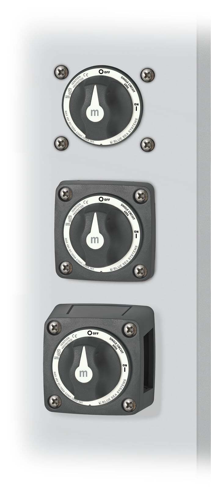 Blue Sea m-Series Mini On-Off Battery Switch with Knob - Black 3