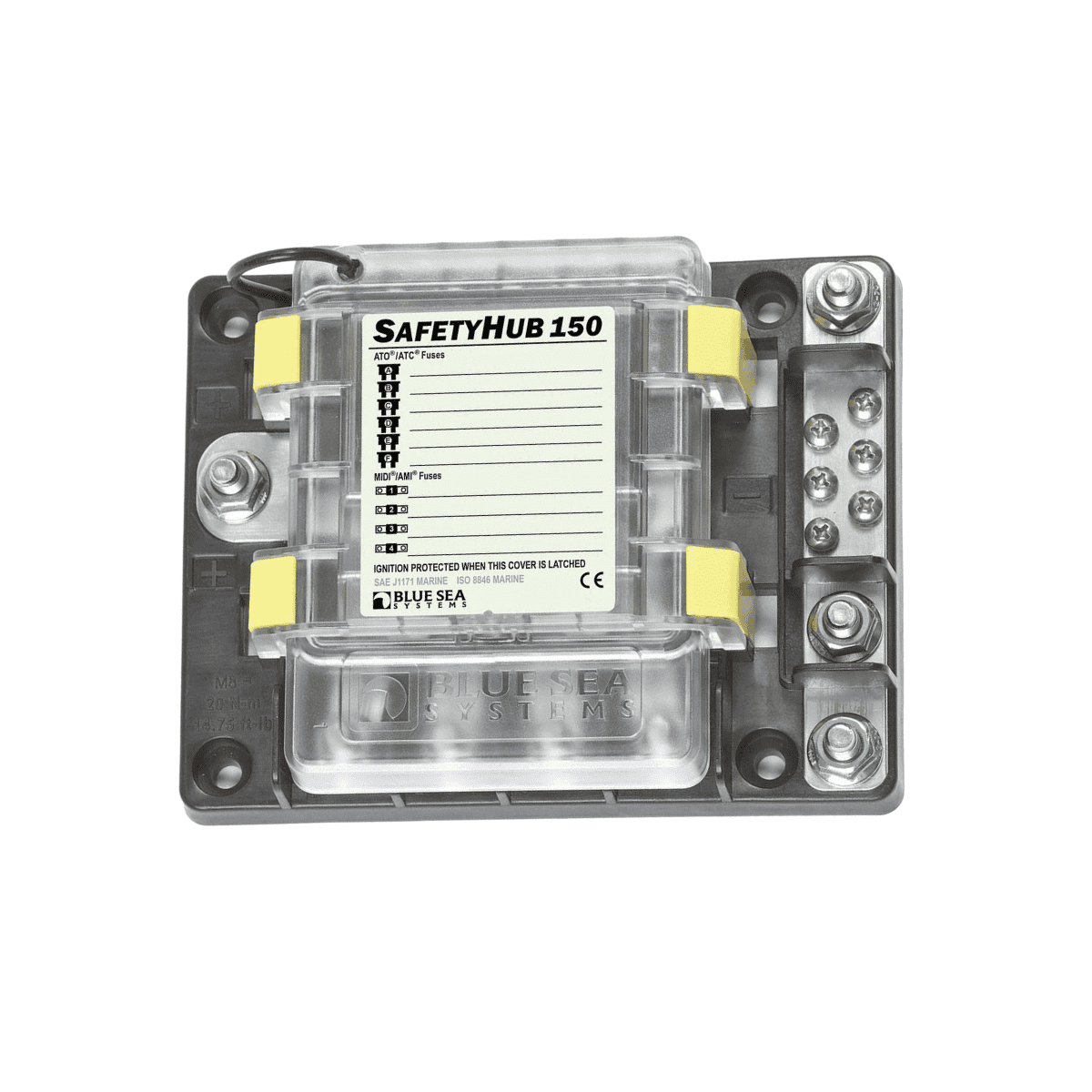 Blue Sea Safety Hub 150 Fuse Block w/-Neg Bar Main Image