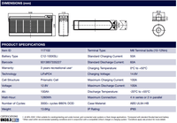 Century 12V 100Ah Lithium Pro Slimline Bluetooth Battery 2