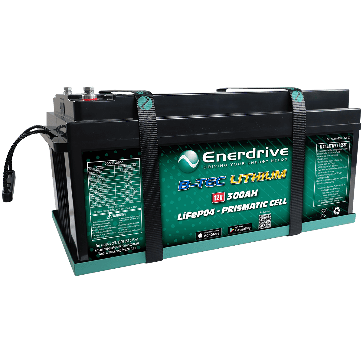Enerdrive 12V 300Ah ePower B-TEC Lithium Battery G2 Main Image