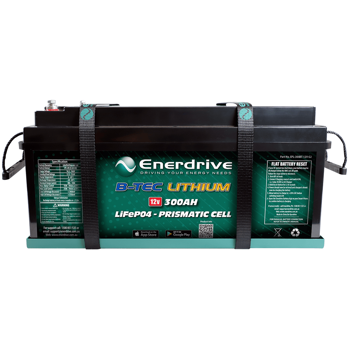 Enerdrive 12V 300Ah ePower B-TEC Lithium Battery G2 2