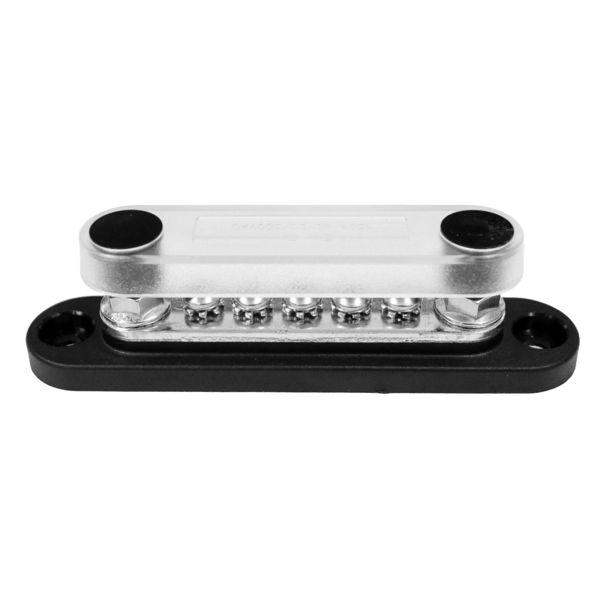 Exotronic 150A Black 2x M6 Stud Busbar with 5 Screws & Cover 3