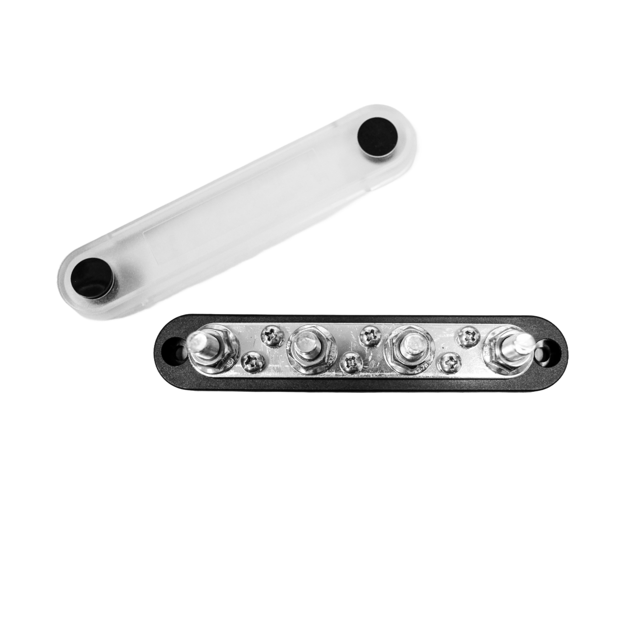 Exotronic 150A Black 4x M8 Stud & 6x Screw Busbar with Cover Main Image