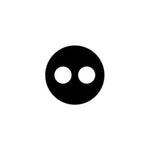 Black 20mm circular rubber grommet insert with two 6mm diameter holes