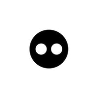 Black 20mm circular rubber grommet insert with two 6mm diameter holes