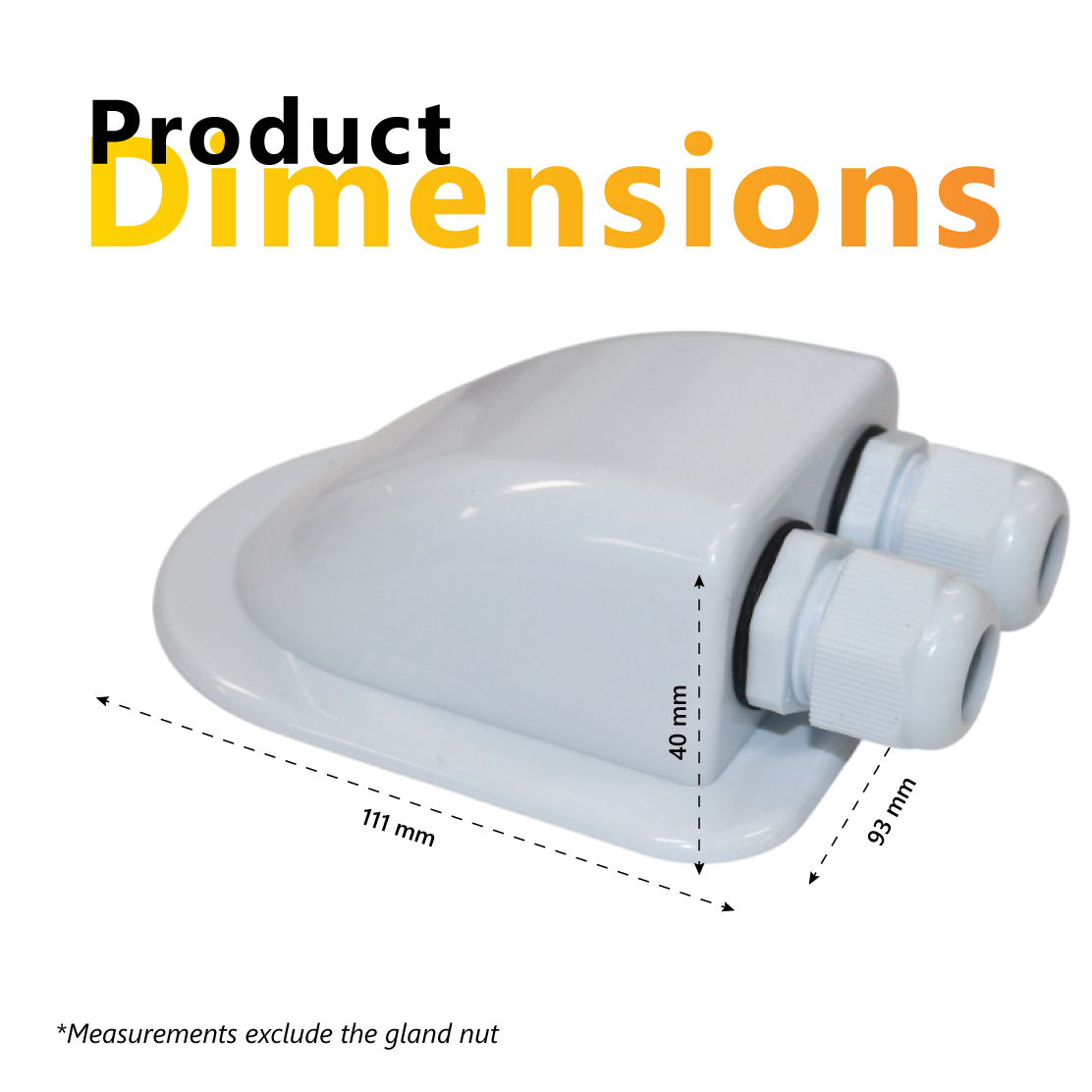 Exotronic 2 Gland White Cable Entry Cover (Lightweight ABS) 4