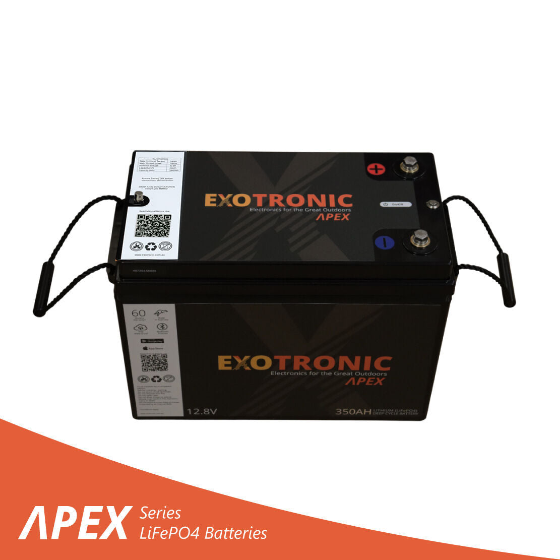 Exotronic 12V 350Ah Apex IP67 Smart Bluetooth Lithium Battery 2