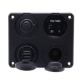 Exotronic Voltmeter, Cigarette Lighter, Dual USB Socket Flush Mount Panel Main Image