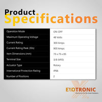 Exotronic 300A Red On Off Battery Switch 4