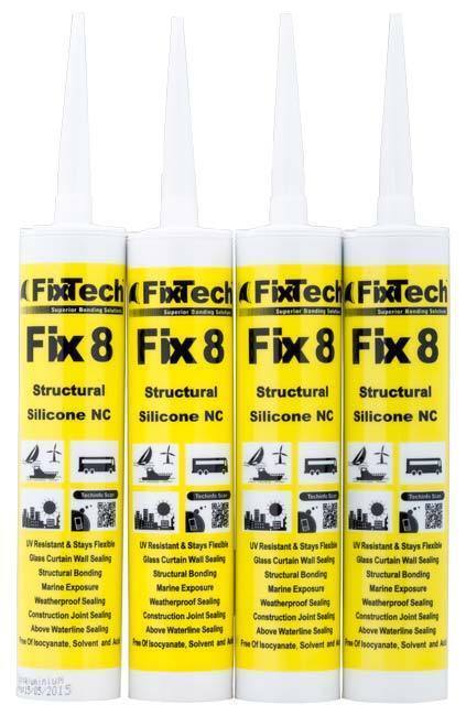 Fixtech Black Fix8 Structural Silicone 300ml Cartridge 1
