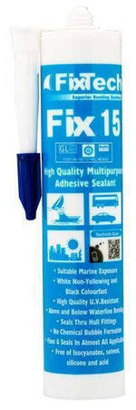 Fixtech White Fix15 Adhesive Sealant 290mL Cartridge Main Image