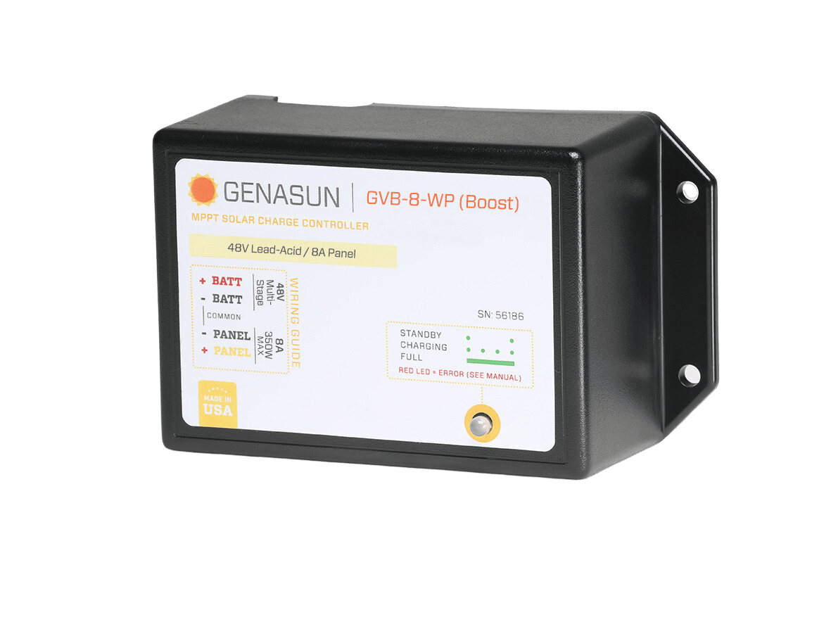 Genasun 8A MPPT 48V Voltage Boost (Lead-Acid) - Waterproof Solar Charge Controller 1