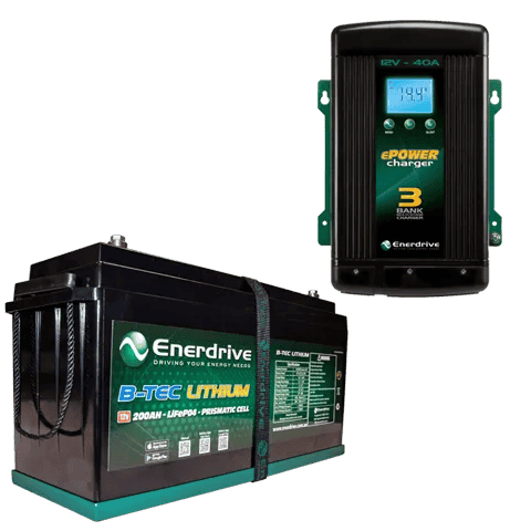 Enerdrive 12V 200Ah Lithium Bundle Inc AC40 Charger Main Image