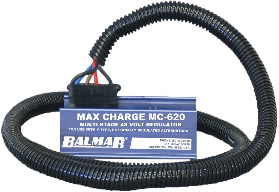 Balmar MC-620-H Max Charge multi-stage 48-volt alternator regulator with wiring harness