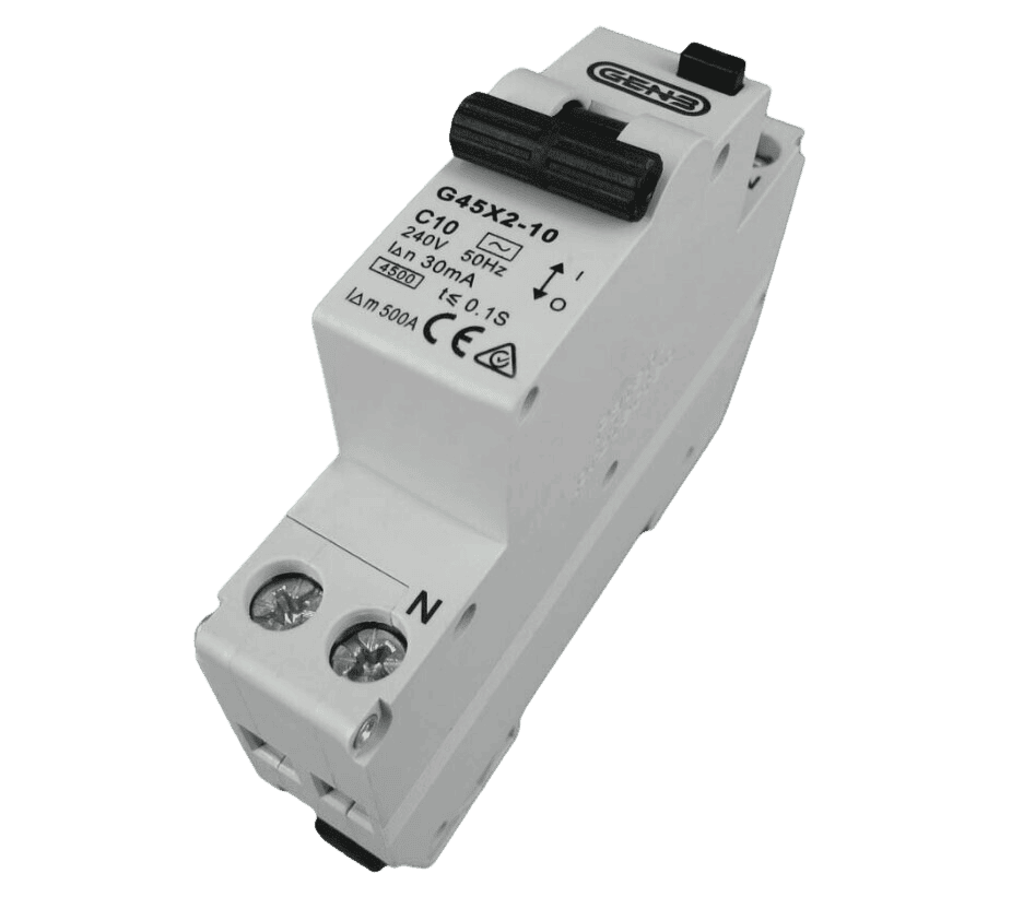 GEN3 Double Pole Single Module RCBO 10Amp Safety Switch/Circuit Breaker Combo Main Image