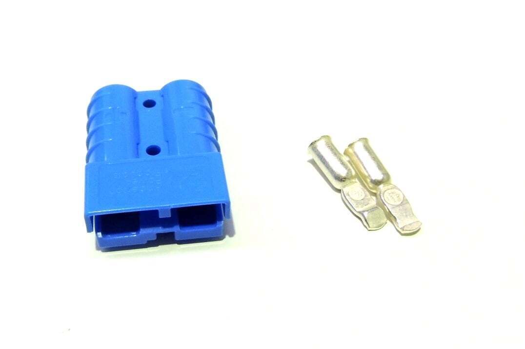 Genuine 50A Blue Anderson Plug Connector with 6AWG Contacts Main Image