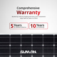 Sunman eArc 200W Black Square Flexible Solar Panel - Junction Box Underneath