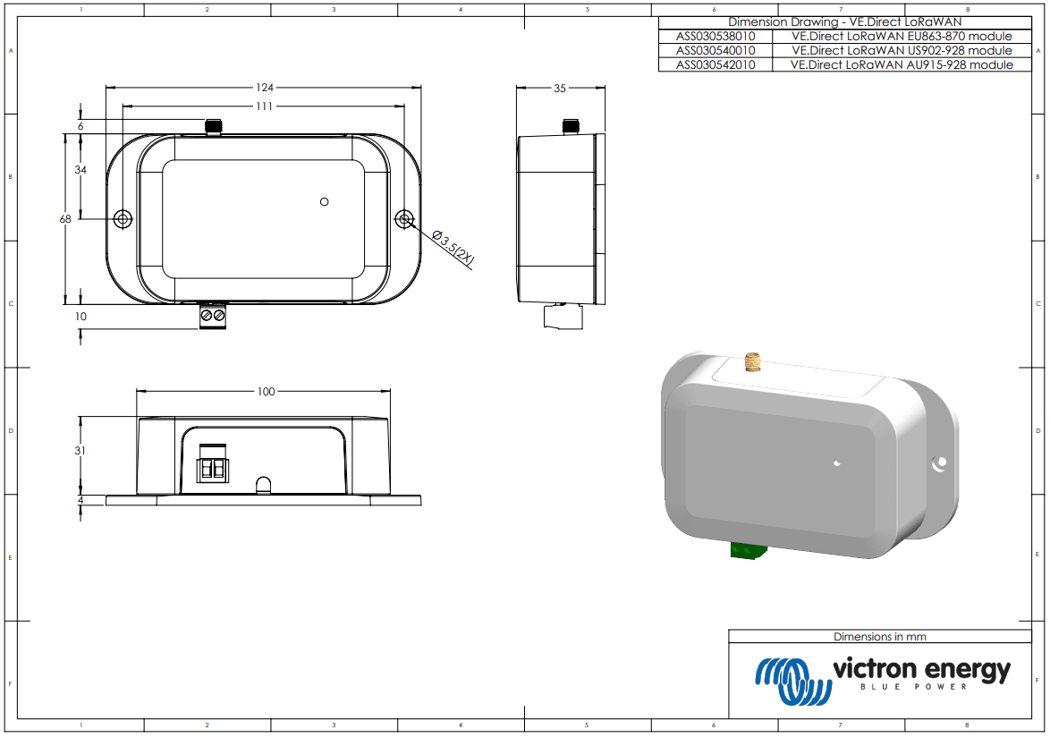 Victron VE.Direct LoRaWAN AU915-928 Module 1