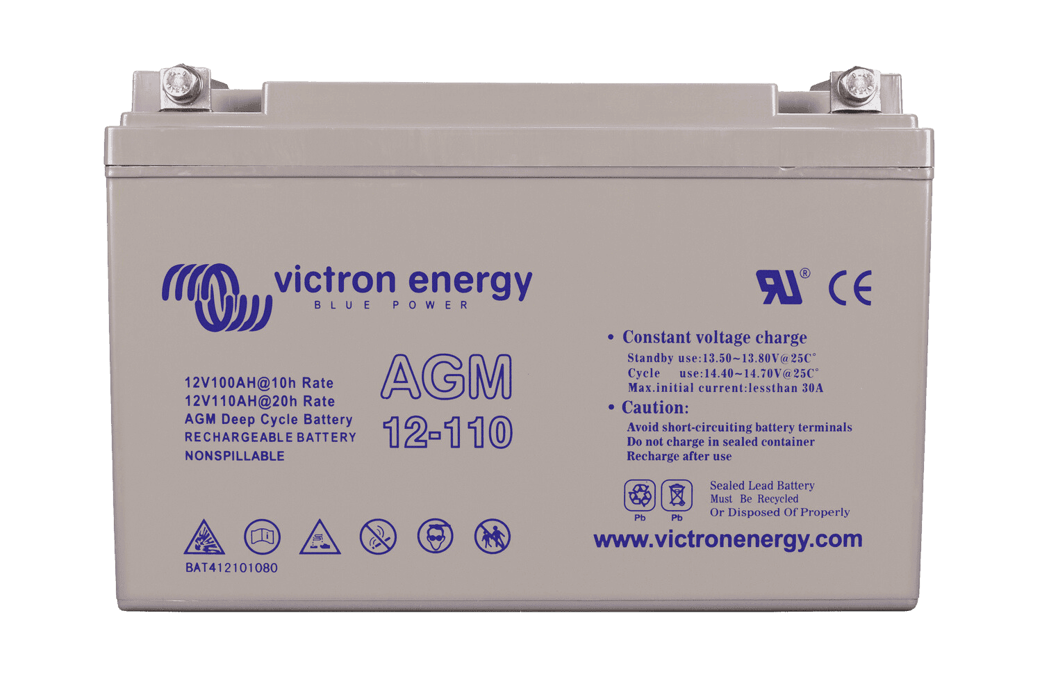 Victron 12V 110Ah AGM Deep Cycle Battery Main Image