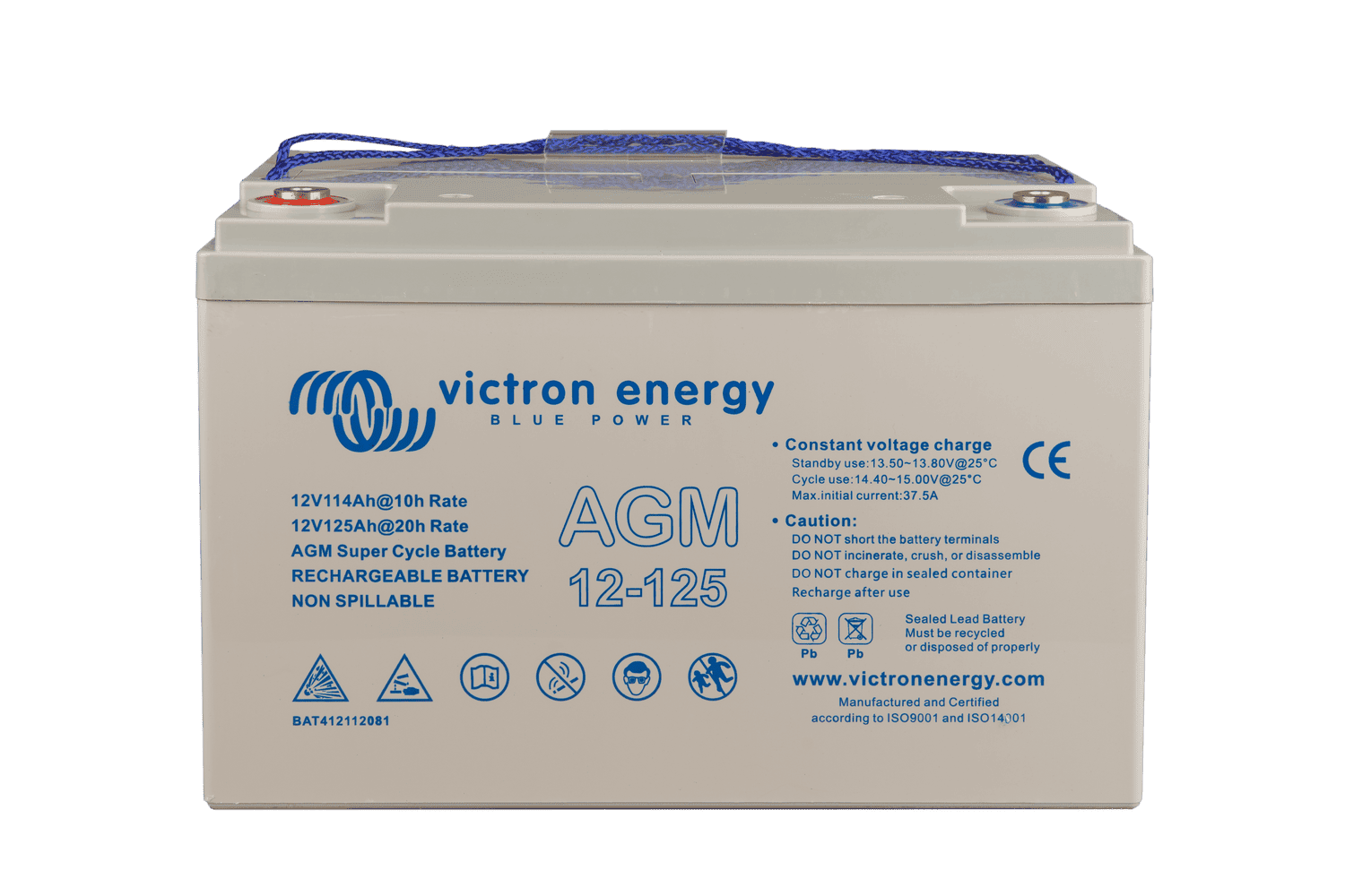 Victron 12V 125Ah AGM Super Cycle Deep Cycle Battery Main Image