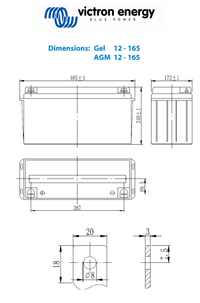 Victron 12V 165Ah Gel Deep Cycle Battery 2