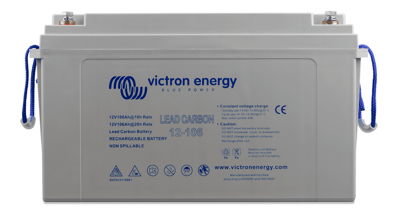 Victron 12V/106Ah Lead Carbon Deep Cycle Battery (M8) Main Image