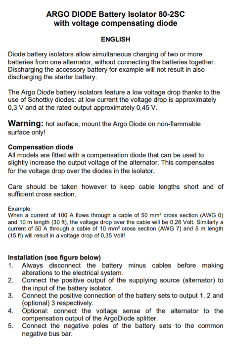 Victron 80A Battery Isolator Argodiode80-2SC | 2 Batteries3