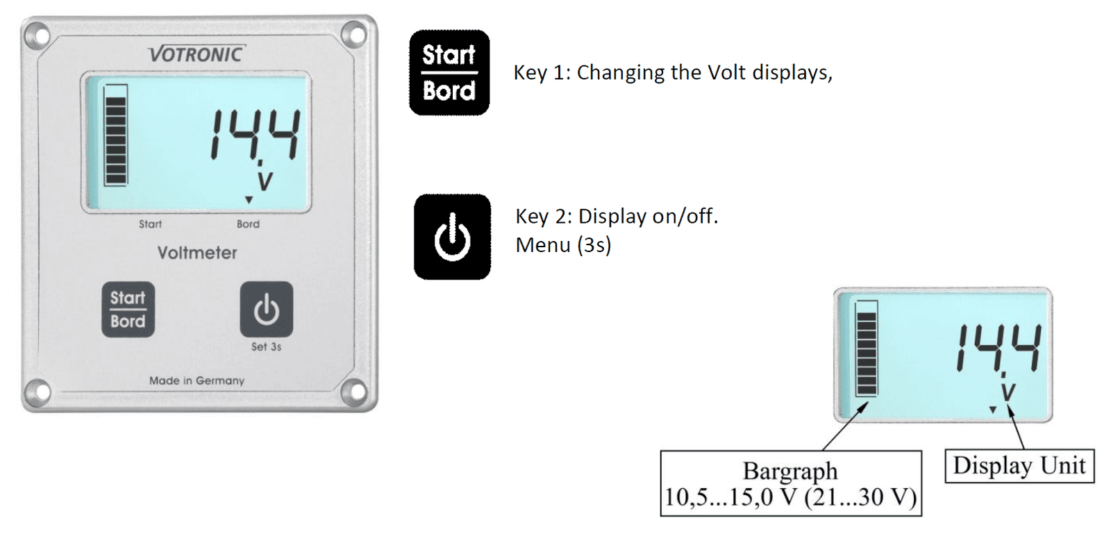 Votronic LCD-Voltmeter S 1256 1