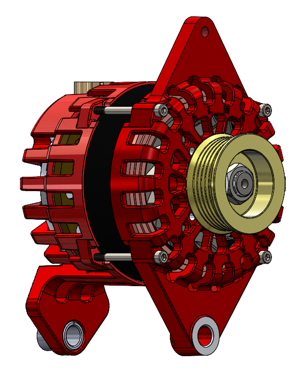 Balmar XT Series 170A 12V alternator, 4in dual foot mount (XT-DF4-170-SP), shown with K6 pulley which is not included