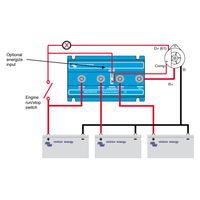Wiring diagram for Argodiode battery isolator showing alternator and multi-battery connections